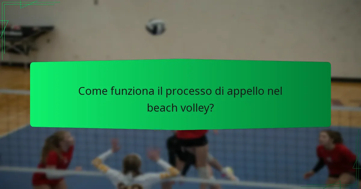 Come funziona il processo di appello nel beach volley?
