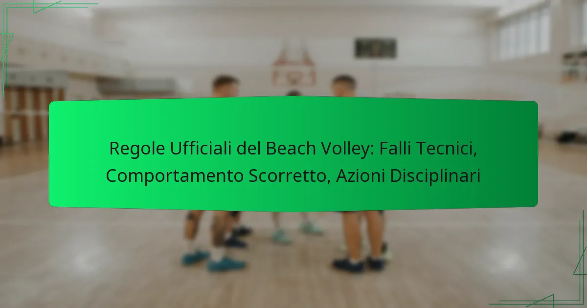 Regole Ufficiali del Beach Volley: Falli Tecnici, Comportamento Scorretto, Azioni Disciplinari